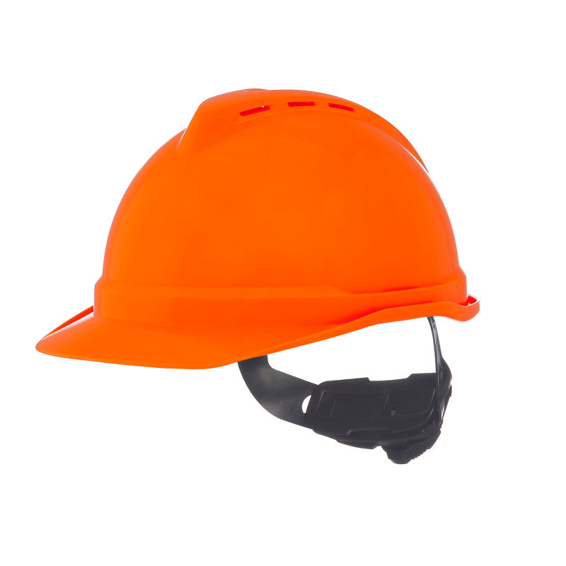 MSA V-Guard 500 Cap Style Vented Hard Hat - 4-Point Fas-Track III Suspension Hi-Viz Orange (20-Pack)