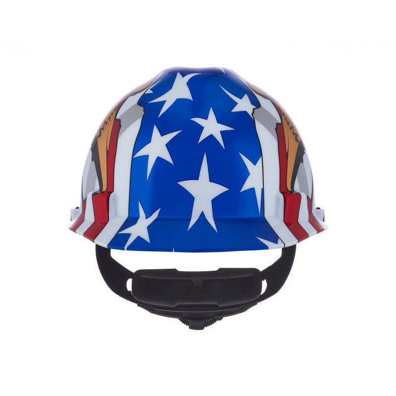 American Freedom Series V-Gard Cap Style Hard Hat - American Flag w/2 Eagles