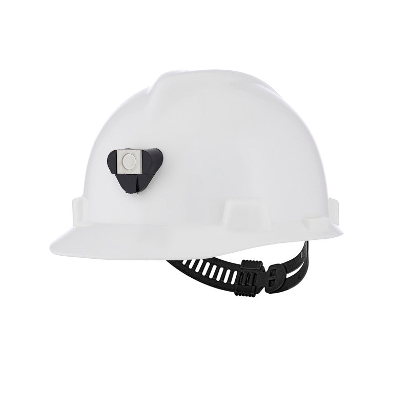 MSA V-Gard Cap Style Hard Hat - Staz-On Suspension w / Lamp Bracket & Cord Holder - White (20-Pack)