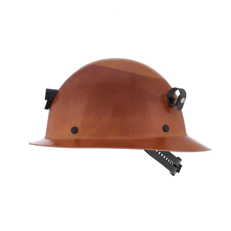 MSA Skullgard Cap Style Hard Hat w/ Lamp Bracket - Staz-On Suspension - Natural Tan