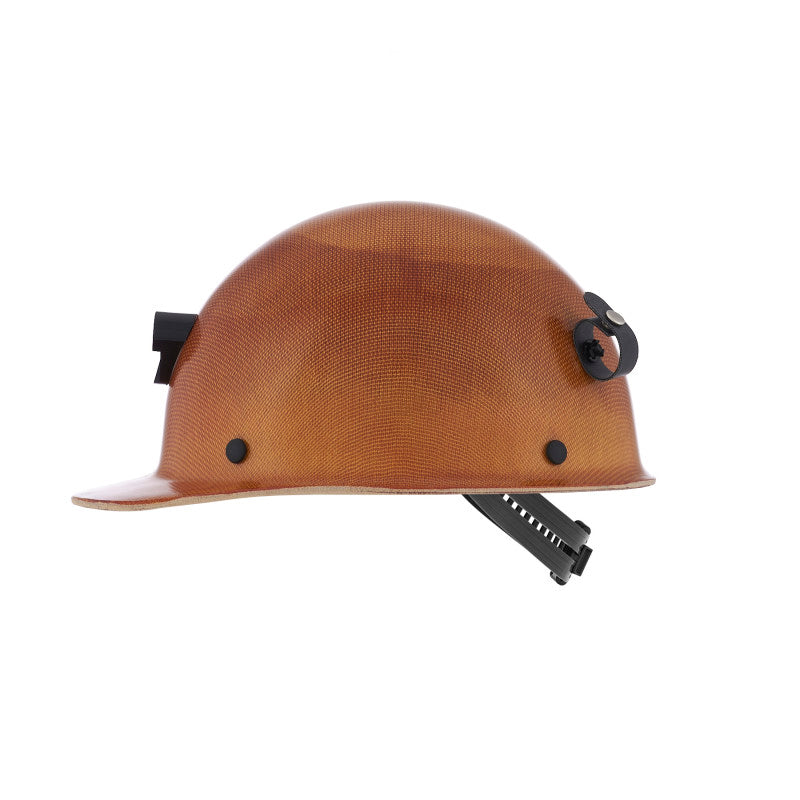 MSA Skullgard Cap Style Hard Hat w/ Lamp Bracket - Staz-On Suspension - Natural Tan