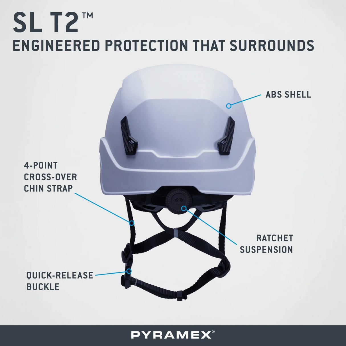 Pyramex SL T2 Vented Safety Helmet - Ratchet Suspension