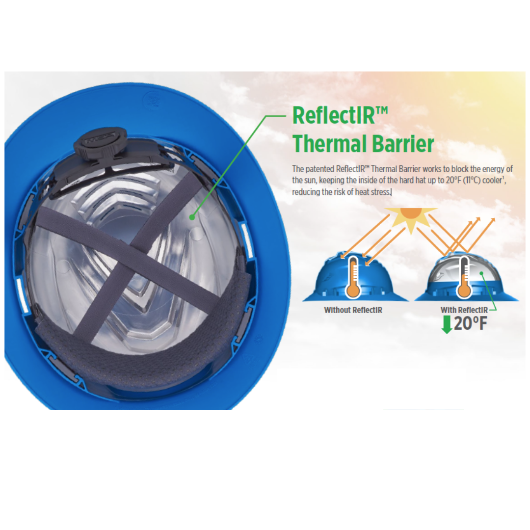 MSA V-Gard C1 Full Brim Hard Hat - Fas-Trac III Suspension