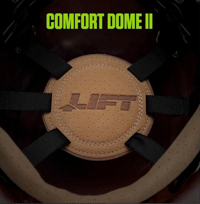 LIFT Safety DAX HDF-15WG Full Brim Hard Hat - 6-point Ratchet Suspenson - White