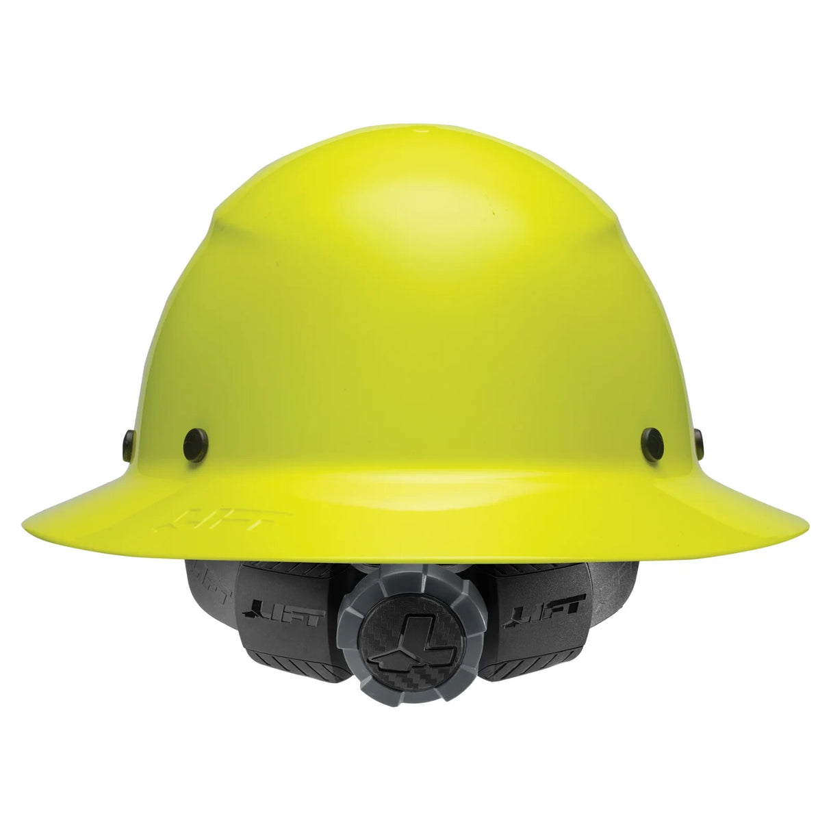 LIFT Safety DAX HDF-18HV Full Brim Hard Hat - 6-point Ratchet Suspension - HiVis Yellow
