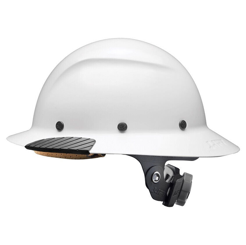 LIFT Safety DAX HDF-15WG Full Brim Hard Hat - 6-point Ratchet Suspenson - White