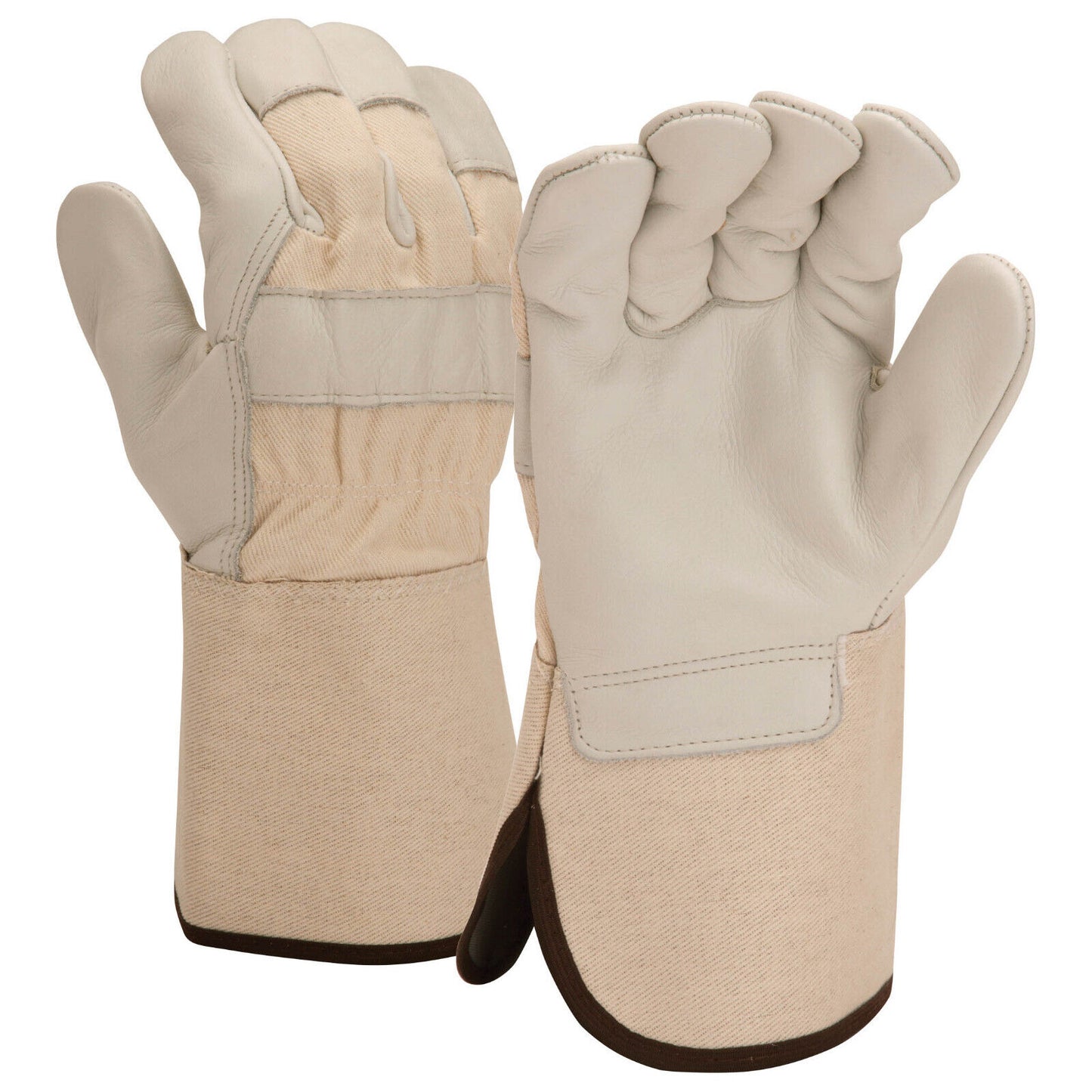 Pyramex GL1004W - Cowhide Gauntlet Cuff - Leather Palm (2 Pairs)