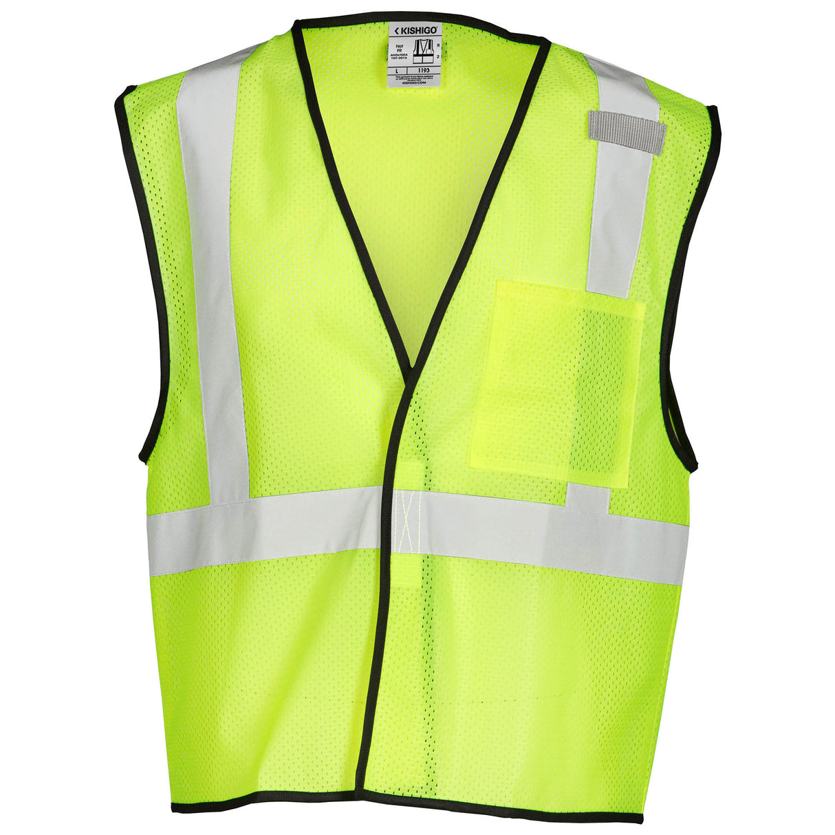 Kishigo 1193 Economy Series 1-Pocket Mesh Safety Vest - Yellow/Lime - Size 2X-3X