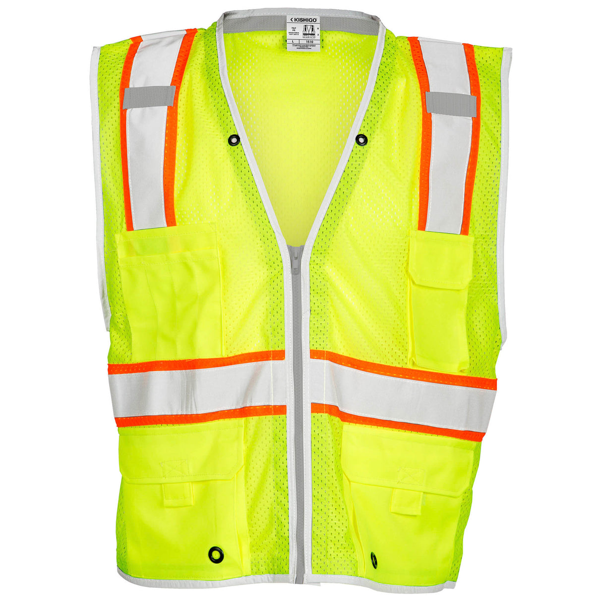 Kishigo 1510 Brilliant Series Heavy Duty Safety Vest - Yellow/Lime