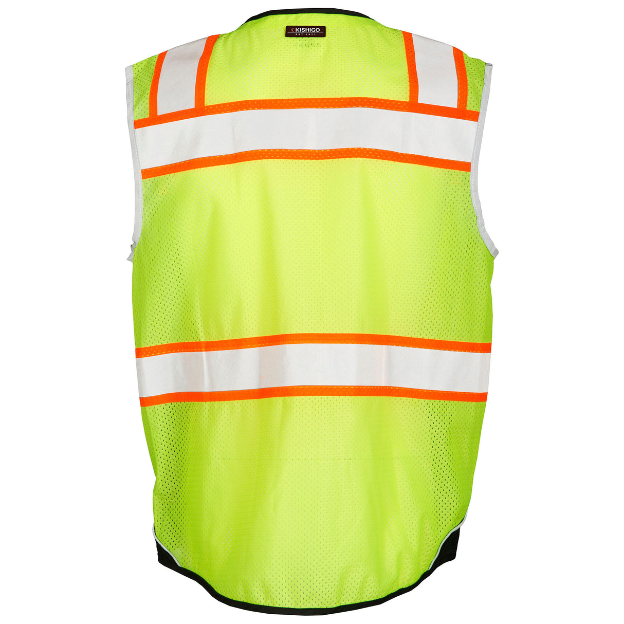 Kishigo 1515 Black Series Black Bottom Safety Vest - Yellow/Lime