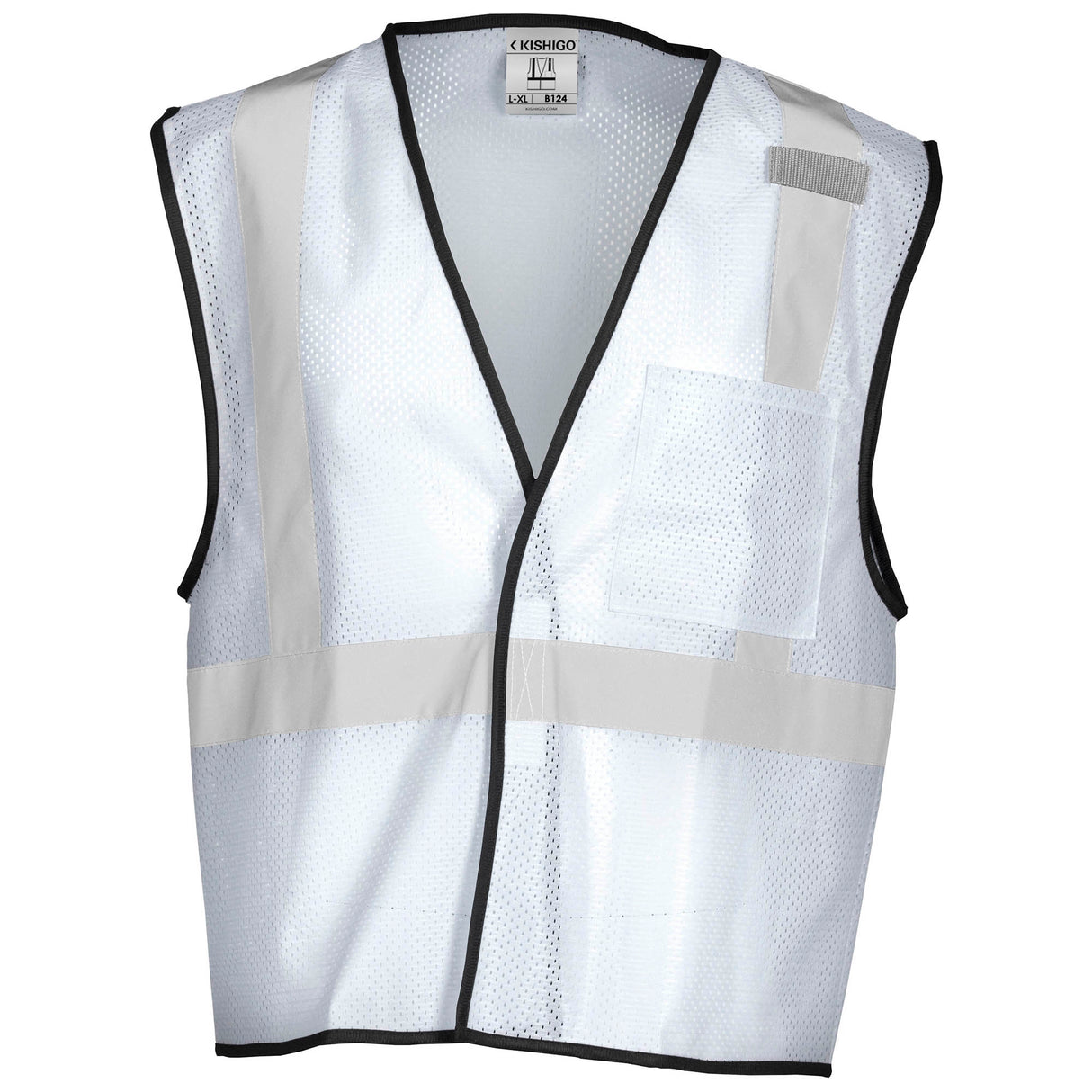 Kishigo B124 Enhanced Visibility Mesh Vest - White- Size L-XL