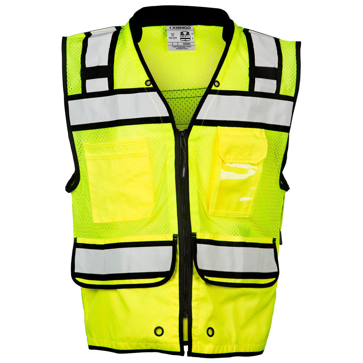 Kishigo S5004 High Performance Surveyors Safety Vest - Yellow/Lime