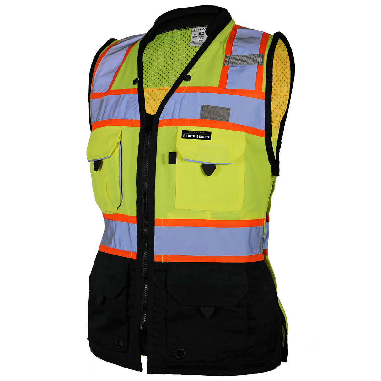 Kishigo S5021 Black Series Women's Heavy Duty Surveyors Safety Vest - Yellow/Lime - Size 2X