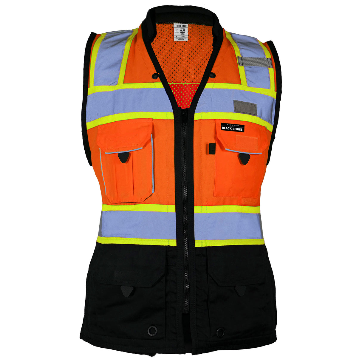 Kishigo S5022 Black Series Women's Heavy Duty Surveyors Safety Vest - Orange - Size M