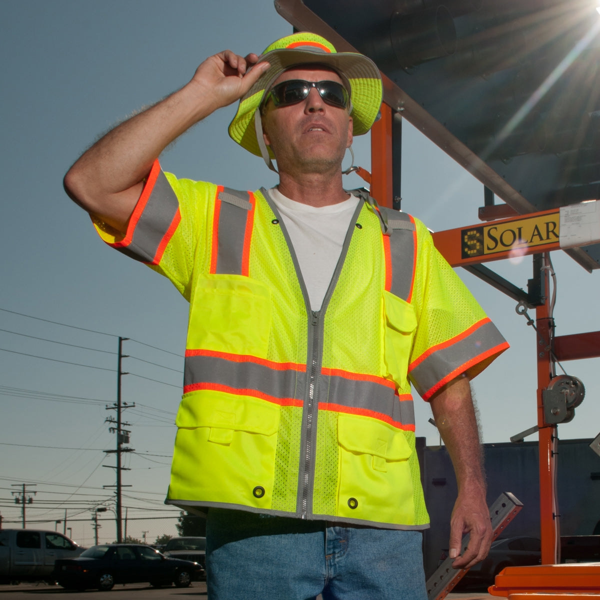 Kishigo 1550 Brilliant Series Type R Class 3 Heavy Duty Safety Vest - Yellow/Lime