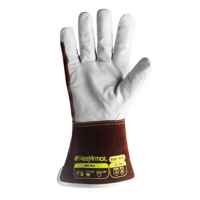 HexArmor HeatArmor® 5055 MIG/TIG Welding Gloves - Goatskin Leather - Gauntlet Cuff
