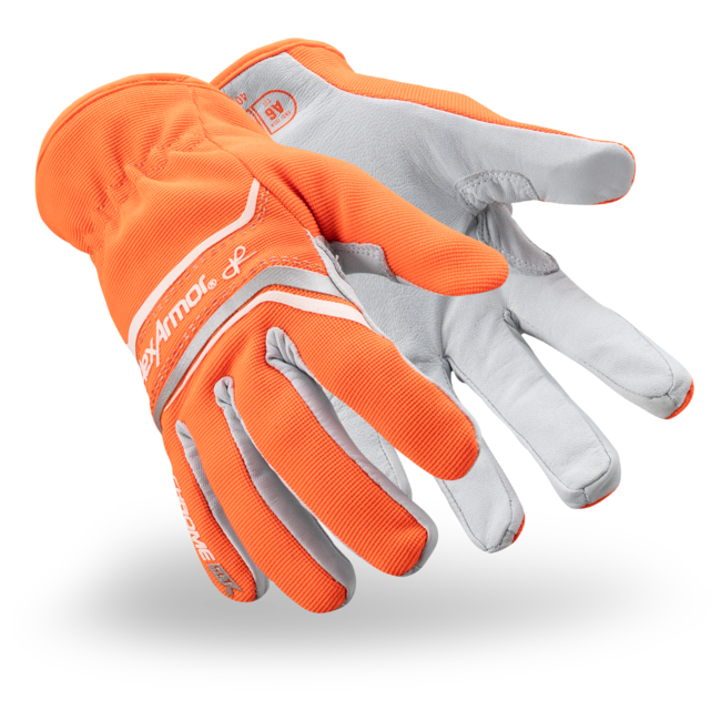 HexArmor Chrome SLT® 4075 Lightweight Leather Palm Cut-Resistant Hi-Viz Gloves - A6 Cut