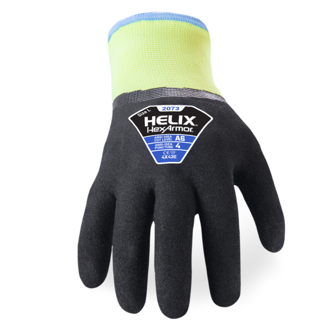 HexArmor Helix® 2073 Cold Weather Winter Hi-Viz Gloves - A6 Cut