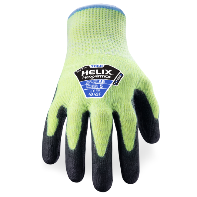HexArmor Helix® 2060 Core9™ Technology Cut-Resistant Hi-Viz Gloves - A9 Cut