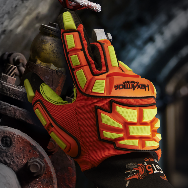 HexArmor GGT5® Mud Grip® 4021X Cut-Resistant Hi-Viz Gloves PVC Dots Palm - A8 Cut