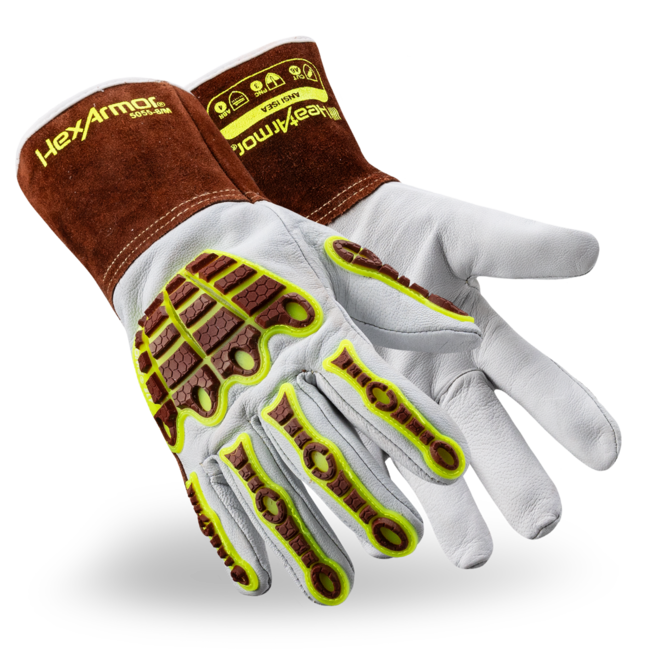 HexArmor HeatArmor® 5055 MIG/TIG Welding Gloves - Goatskin Leather - Gauntlet Cuff