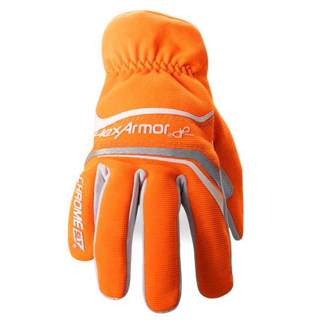 HexArmor Chrome SLT® 4075 Lightweight Leather Palm Cut-Resistant Hi-Viz Gloves - A6 Cut