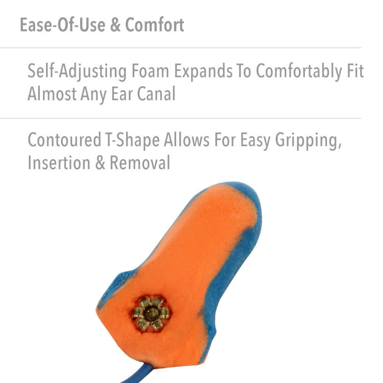 Howard Leight LT-30 Laser-Trak Metal Detectable Corded Ear Plugs (100 Pairs)