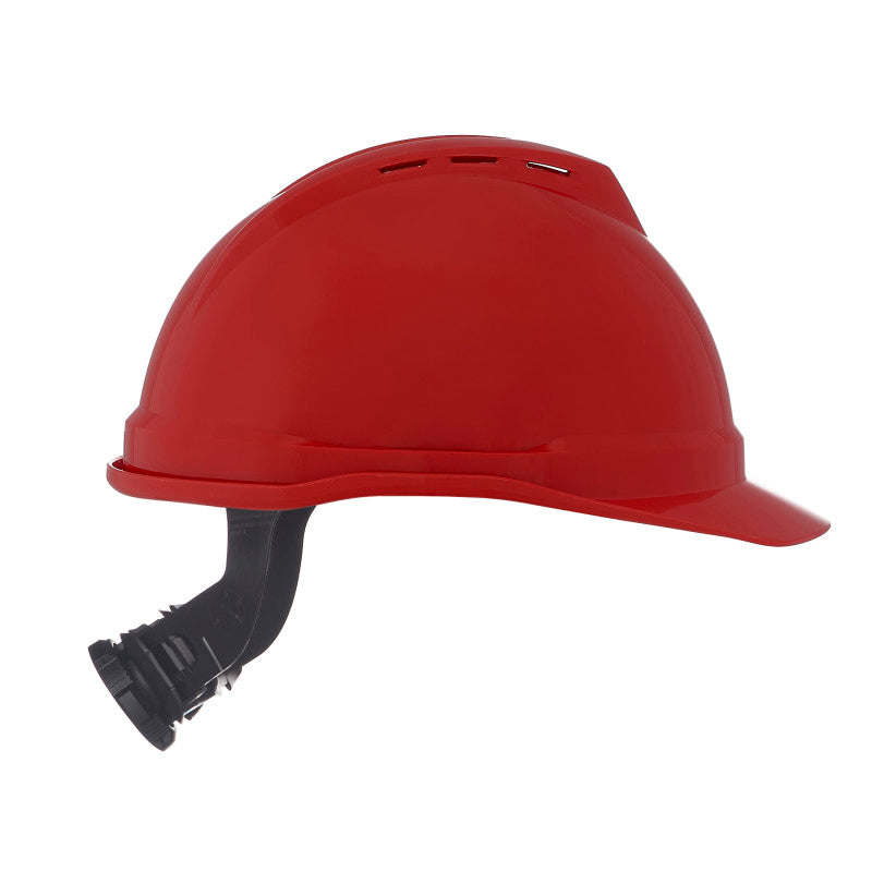 MSA V-Guard 500 Cap Style Vented Hard Hat - 4-Point Fas-Track III Suspension