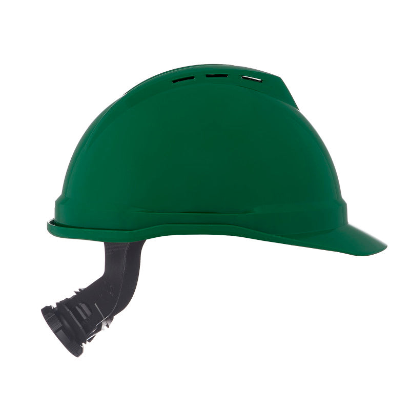 MSA V-Guard 500 Cap Style Vented Hard Hat - 4-Point Fas-Track III Suspension