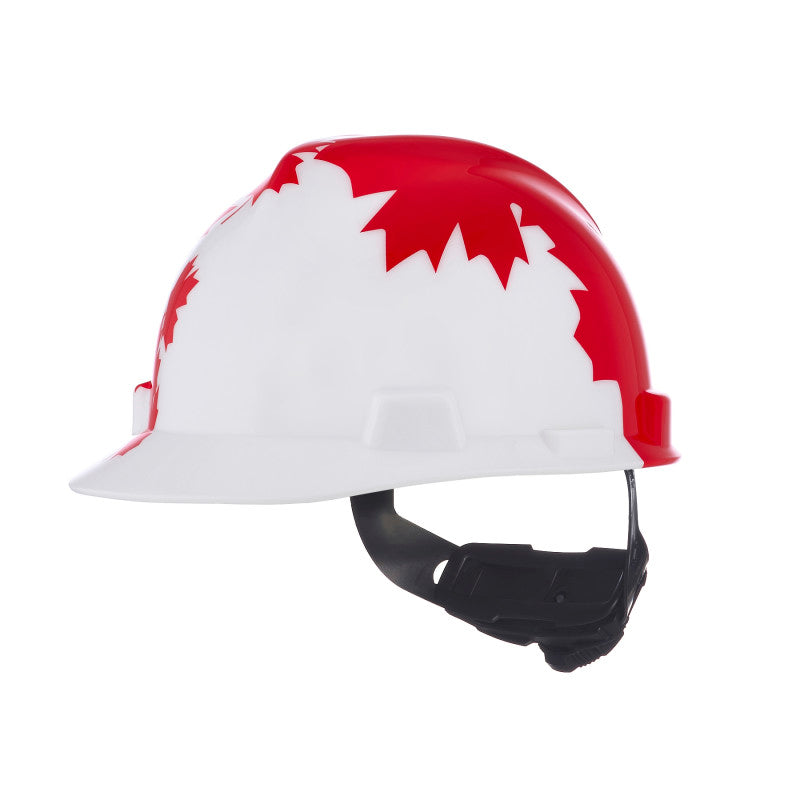 Canadian Freedom Series V-Gard Cap Style Hard Hat - White w/ Red Maple Leaf