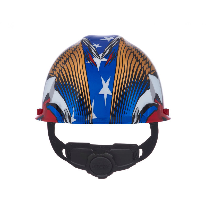 American Freedom Series V-Gard Cap Style Hard Hat - American Flag w/2 Eagles