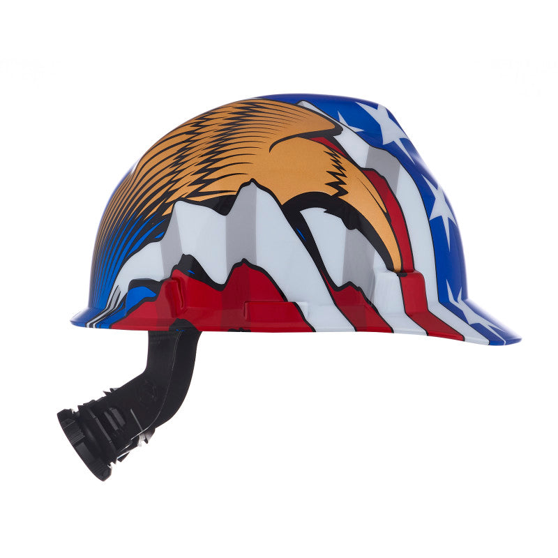 American Freedom Series V-Gard Cap Style Hard Hat - American Flag w/2 Eagles