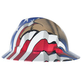 American Freedom Series V-Gard Full Brim Hard Hat - American Flag w/2 Eagles