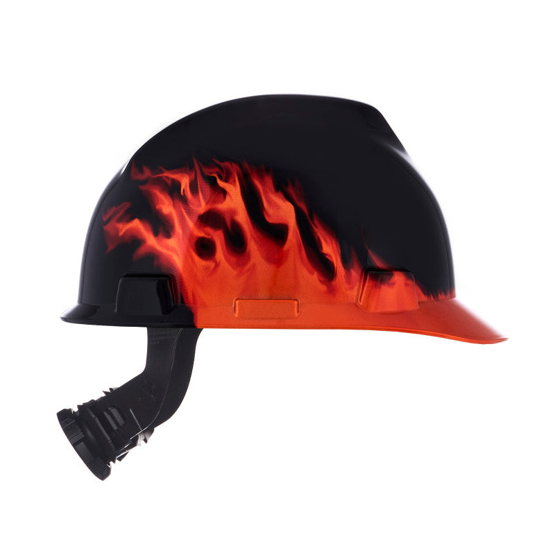 Specialty V-Gard Cap Style Hard Hat - Black Fire - w/ Fas-Trac Suspension