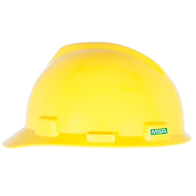 MSA V-Gard GREEN Cap Style Hard Hat - 4-Point Fast-Trac III Suspension - Yellow (20-Pack)