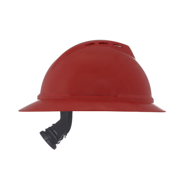 MSA V-Guard 500 Full-Brim Vented Hard Hat - 6-Point Fas-Track III (20-Pack)