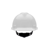MSA Super-V Cap Style Hard Hat - 4-Point Fast-Trac III Suspension - White (12-Pack)