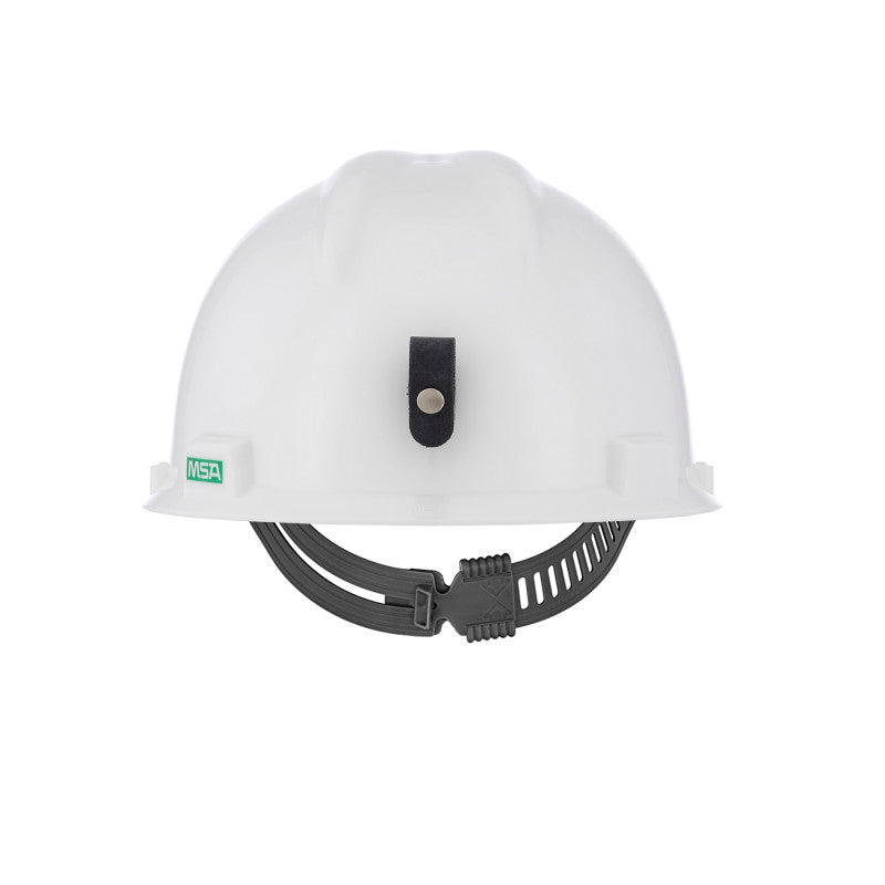 MSA V-Gard Cap Style Hard Hat - Staz-On Suspension w / Lamp Bracket & Cord Holder - White (20-Pack)