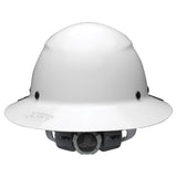 LIFT Safety DAX HDF-15WG Full Brim Hard Hat - 6-point Ratchet Suspenson - White