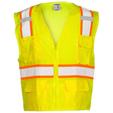 Kishigo 1163 Solid Front Mesh Back Safety Vest - Yellow/Lime