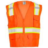 Kishigo 1164 Solid Front Mesh Back Safety Vest - Orange