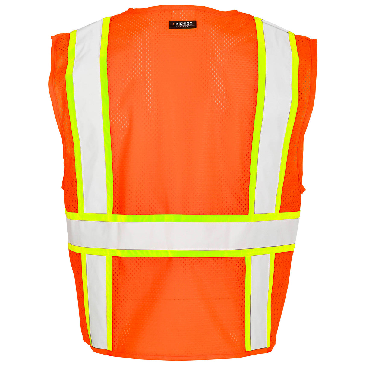 Kishigo 1164 Solid Front Mesh Back Safety Vest - Orange