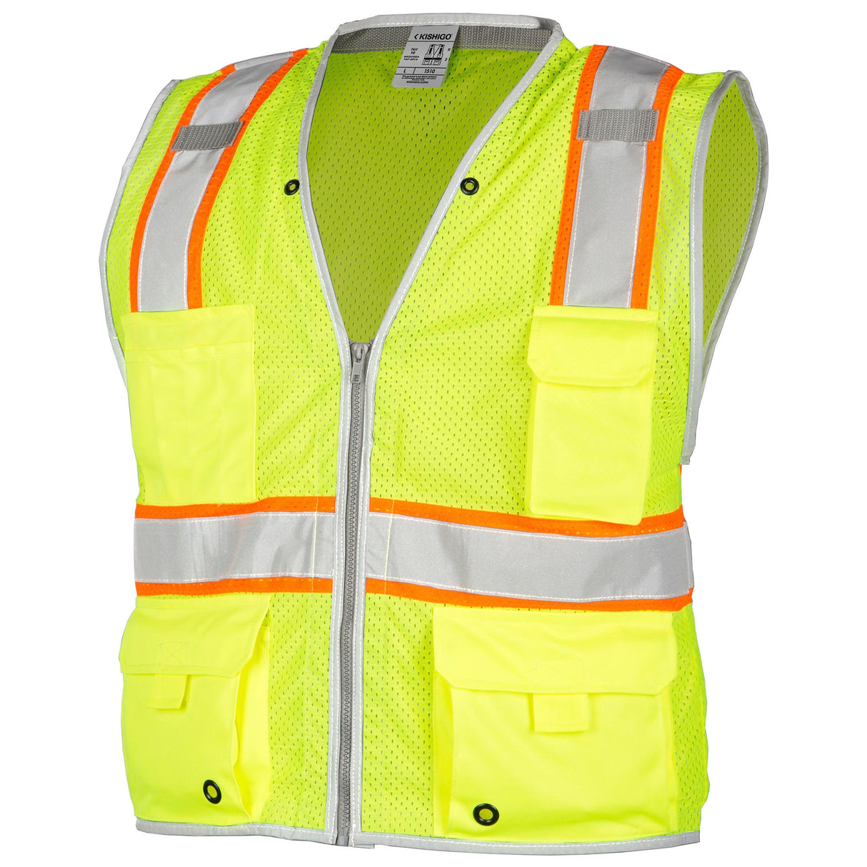 Kishigo 1510 Brilliant Series Heavy Duty Safety Vest - Yellow/Lime