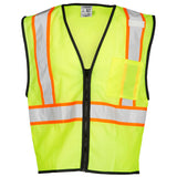 Kishigo 1527 Single Pocket Contrasting Mesh Safety Vest - Yellow/Lime