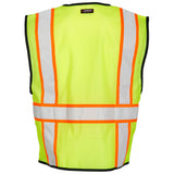 Kishigo 1527 Single Pocket Contrasting Mesh Safety Vest - Yellow/Lime