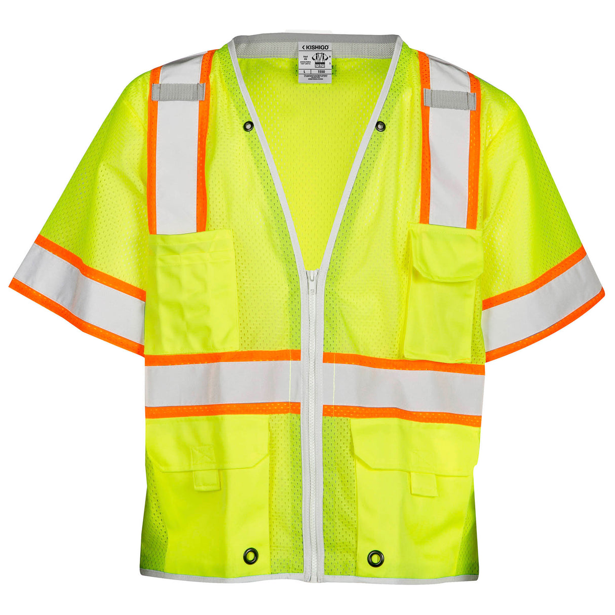 Kishigo 1550 Brilliant Series Type R Class 3 Heavy Duty Safety Vest - Yellow/Lime