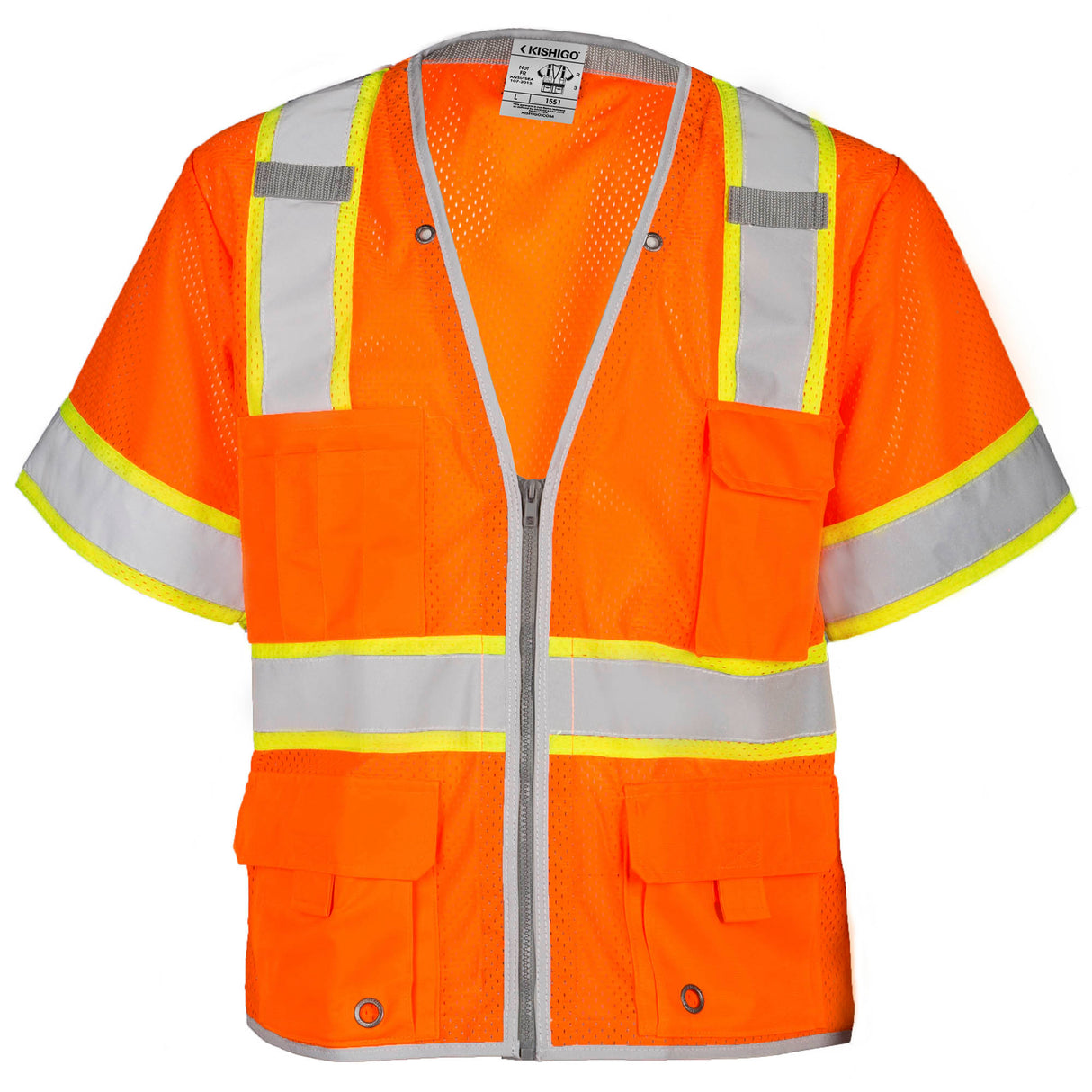 Kishigo 1551 Brilliant Series Type R Class 3 Heavy Duty Safety Vest - Orange