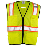Kishigo 1580 Economy 6 Pocket Contrast Vest - Yellow/Lime