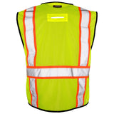 Kishigo 1580 Economy 6 Pocket Contrast Vest - Yellow/Lime