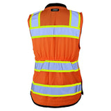 Kishigo S5022-Small Black Series Women's Heavy Duty Surveyors Safety Vest - Orange